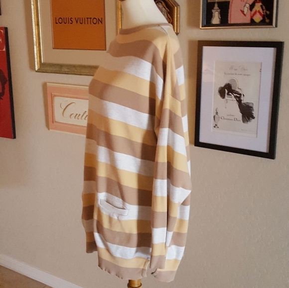 Joan Vass - Striped‎ Oversize Tunic Sweater - Picture 3 of 5